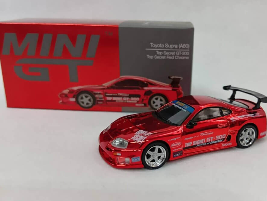 1/64 MINI GT TOPSECRET GT-300  Red Chrome(A80)発売